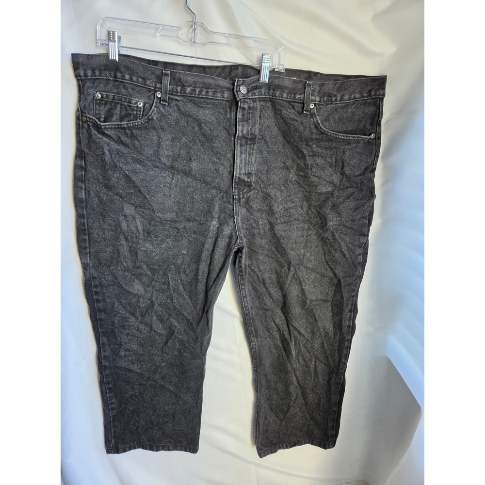 George Regular Jeans Mens Black Faded Regular Mid Straight
